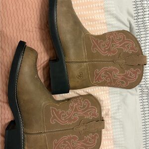 Ariat Pink and Tan Western Boots